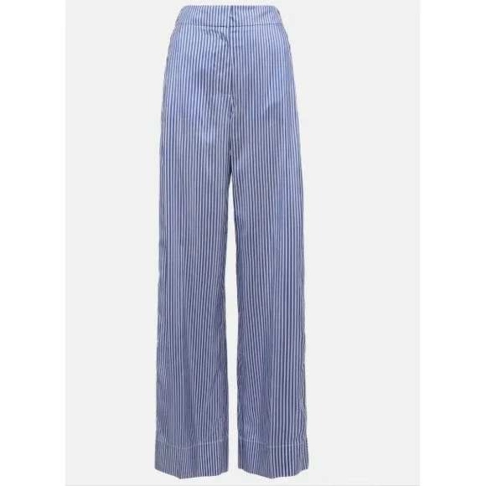 Burberry Striped High-Rise‎ Silk Wide-Leg Pants Size 4 New with Tags